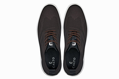 CALTO - X2635 - 2.8 Inches Taller (Coffee Brown) - Lace Up Casual Walker - Lightweight - Triathlete Store
