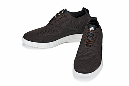 CALTO - X2635 - 2.8 Inches Taller (Coffee Brown) - Lace Up Casual Walker - Lightweight - Triathlete Store