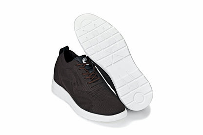 CALTO - X2635 - 2.8 Inches Taller (Coffee Brown) - Lace Up Casual Walker - Lightweight - Triathlete Store