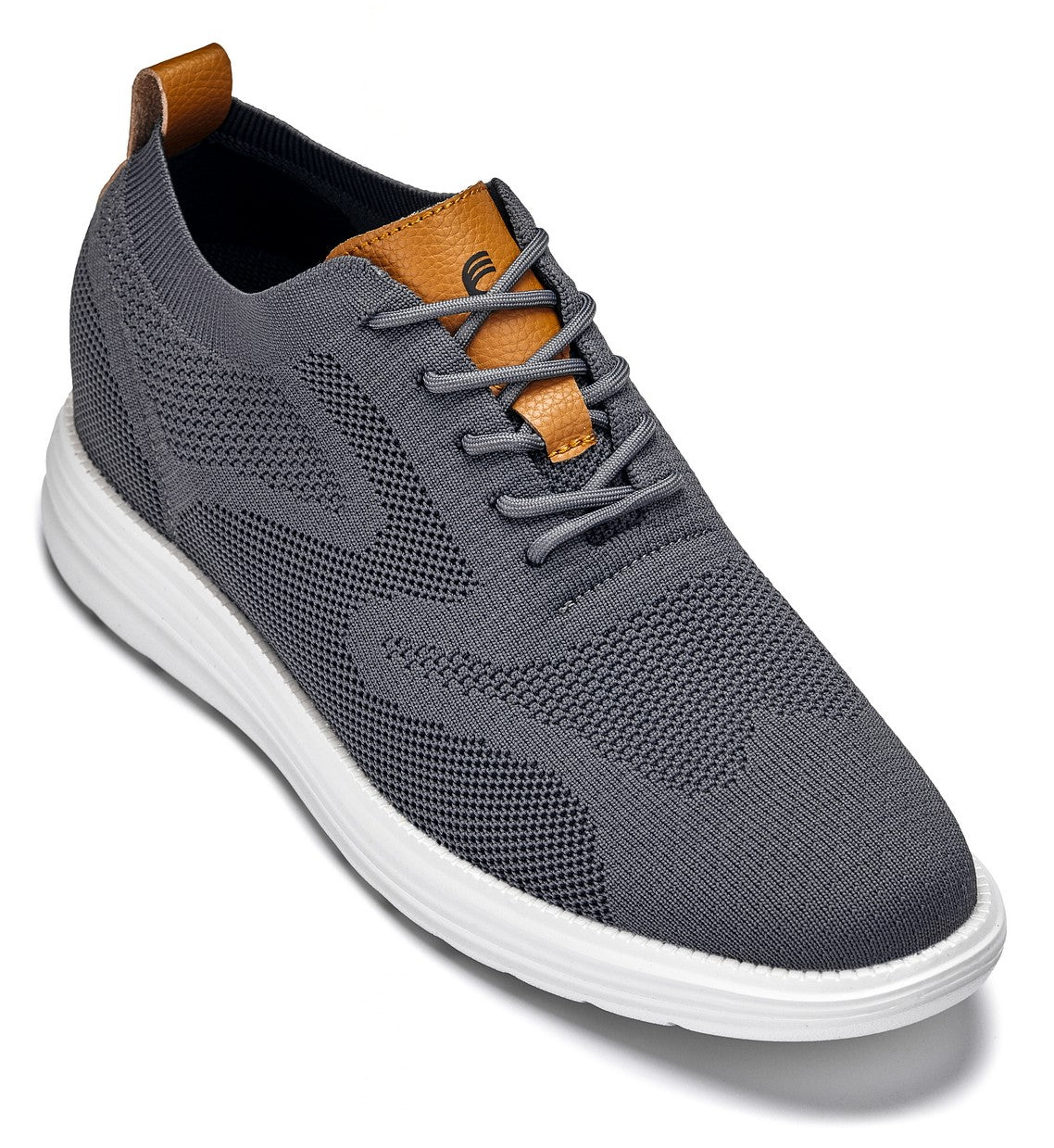 CALTO - X2636 - 2.8 Inches Taller (Iron Grey/Brown) - Lace Up Casual Walker - Lightweight - Triathlete Store