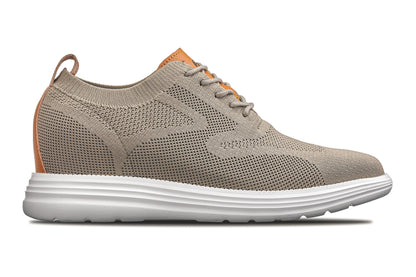 CALTO - X2639 - 2.8 Inches Taller (Khaki Green/Brown) - Lace Up Casual Walker - Lightweight - Triathlete Store