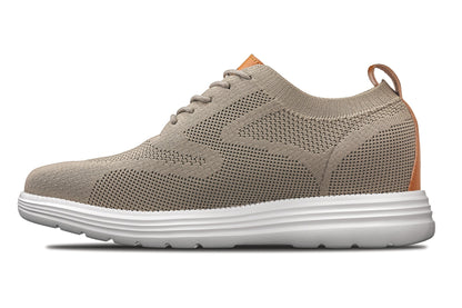 CALTO - X2639 - 2.8 Inches Taller (Khaki Green/Brown) - Lace Up Casual Walker - Lightweight - Triathlete Store