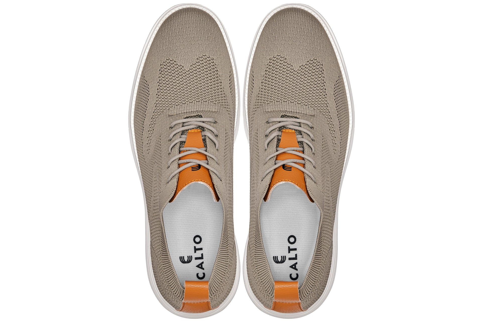 CALTO - X2639 - 2.8 Inches Taller (Khaki Green/Brown) - Lace Up Casual Walker - Lightweight - Triathlete Store