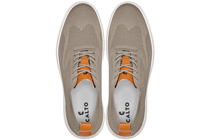 CALTO - X2639 - 2.8 Inches Taller (Khaki Green/Brown) - Lace Up Casual Walker - Lightweight - Triathlete Store