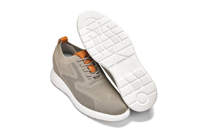 CALTO - X2639 - 2.8 Inches Taller (Khaki Green/Brown) - Lace Up Casual Walker - Lightweight - Triathlete Store