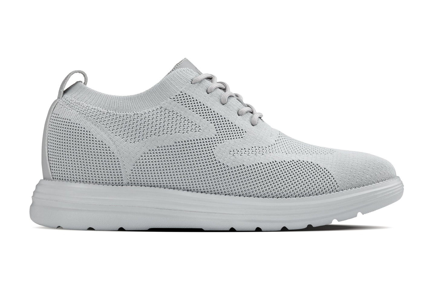 CALTO - X2640 - 2.8 Inches Taller (Pewter/Light Grey Sole) - Lace Up Casual Walker - Lightweight - Triathlete Store