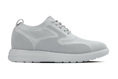 CALTO - X2640 - 2.8 Inches Taller (Pewter/Light Grey Sole) - Lace Up Casual Walker - Lightweight - Triathlete Store