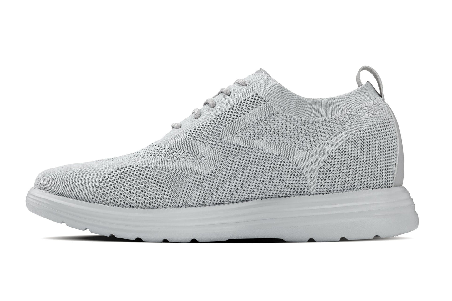 CALTO - X2640 - 2.8 Inches Taller (Pewter/Light Grey Sole) - Lace Up Casual Walker - Lightweight - Triathlete Store