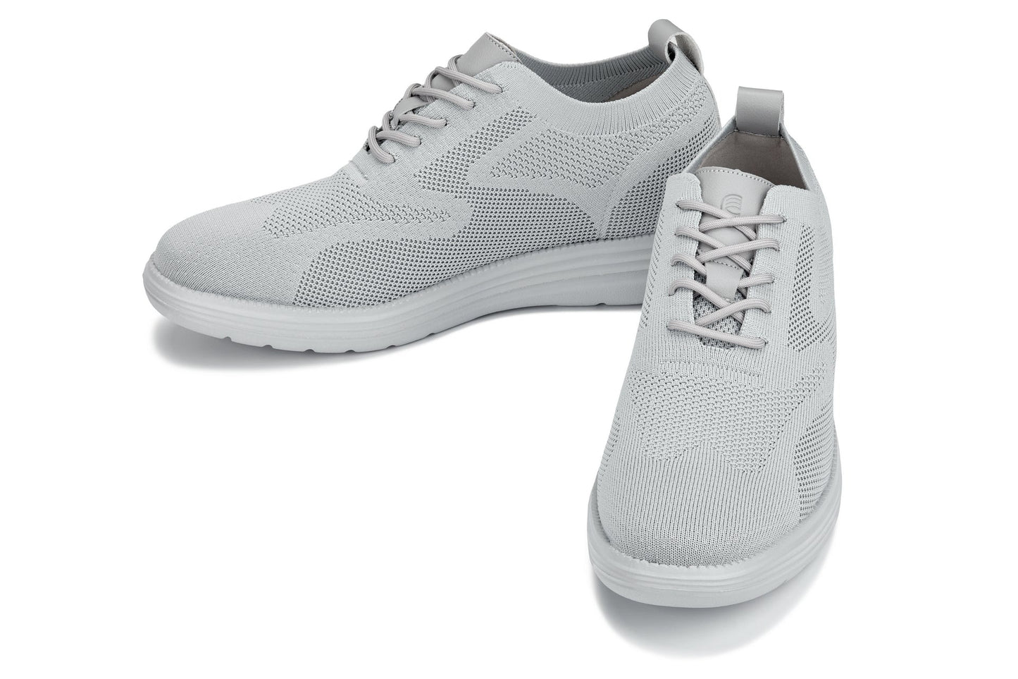 CALTO - X2640 - 2.8 Inches Taller (Pewter/Light Grey Sole) - Lace Up Casual Walker - Lightweight - Triathlete Store