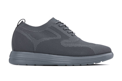 CALTO - X2641 - 2.8 Inches Taller (Iron/Dark Grey Sole) - Lace Up Casual Walker - Lightweight - Triathlete Store