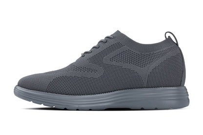 CALTO - X2641 - 2.8 Inches Taller (Iron/Dark Grey Sole) - Lace Up Casual Walker - Lightweight - Triathlete Store