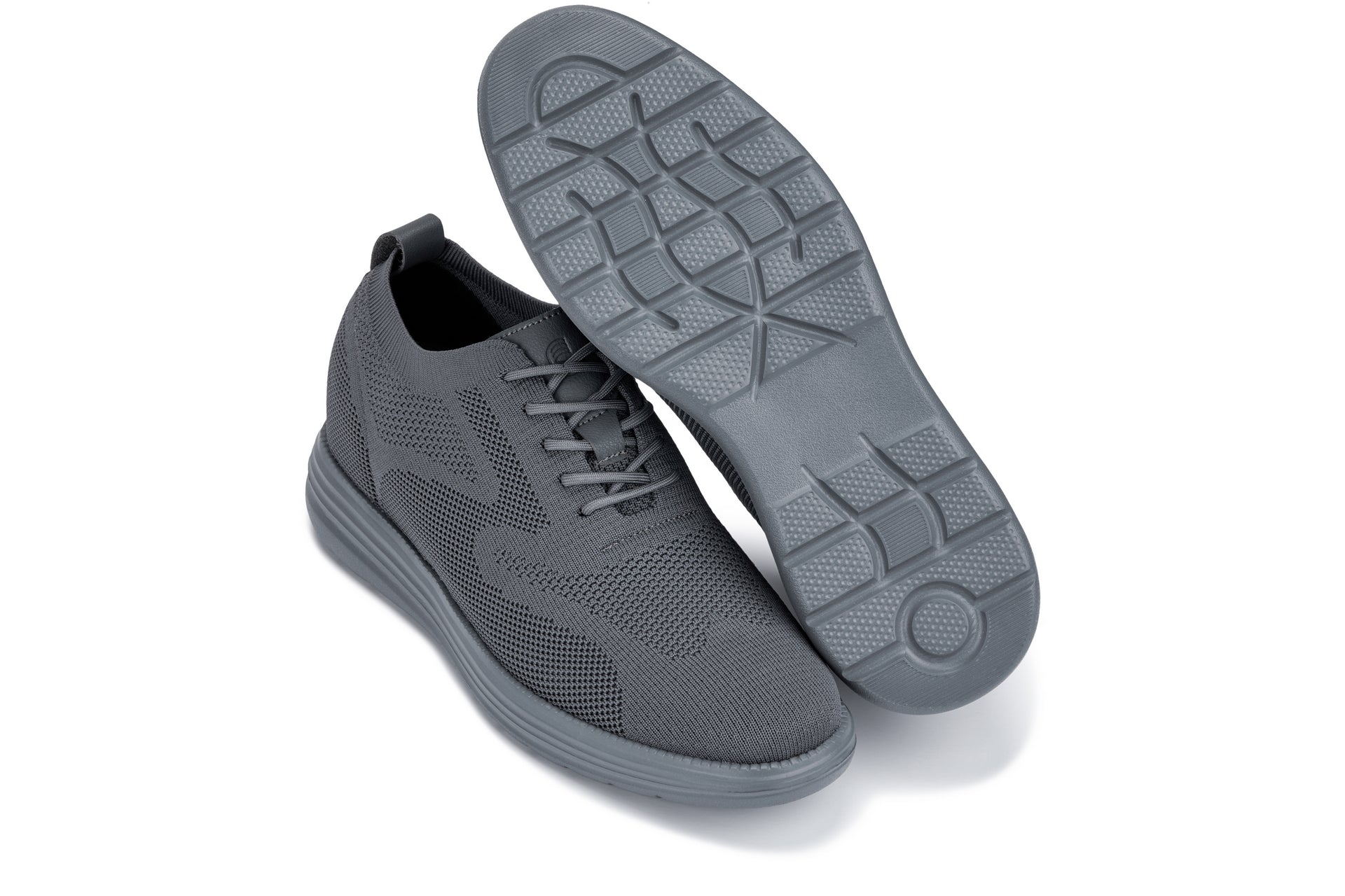 CALTO - X2641 - 2.8 Inches Taller (Iron/Dark Grey Sole) - Lace Up Casual Walker - Lightweight - Triathlete Store