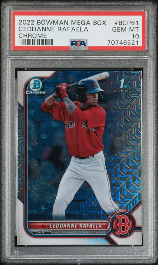 Graded 2022 Topps Bowman Mega Box Ceddanne Rafaela #BCP61 Rookie RC Baseball Card PSA 10 Gem Mint