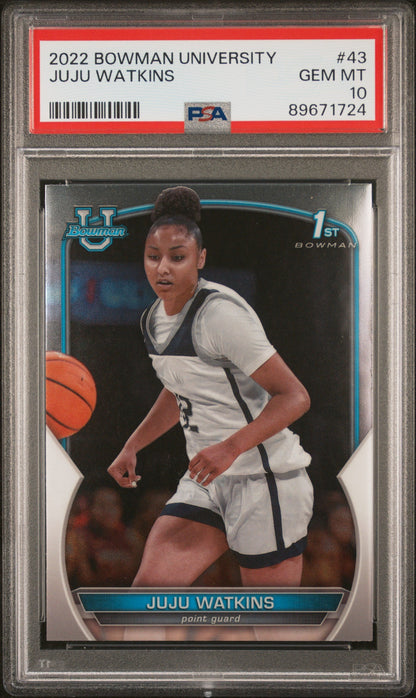 Graded 2022 Topps Bowman University JuJu Watkins #43 Rookie RC Basketball Card PSA 10 Gem Mint