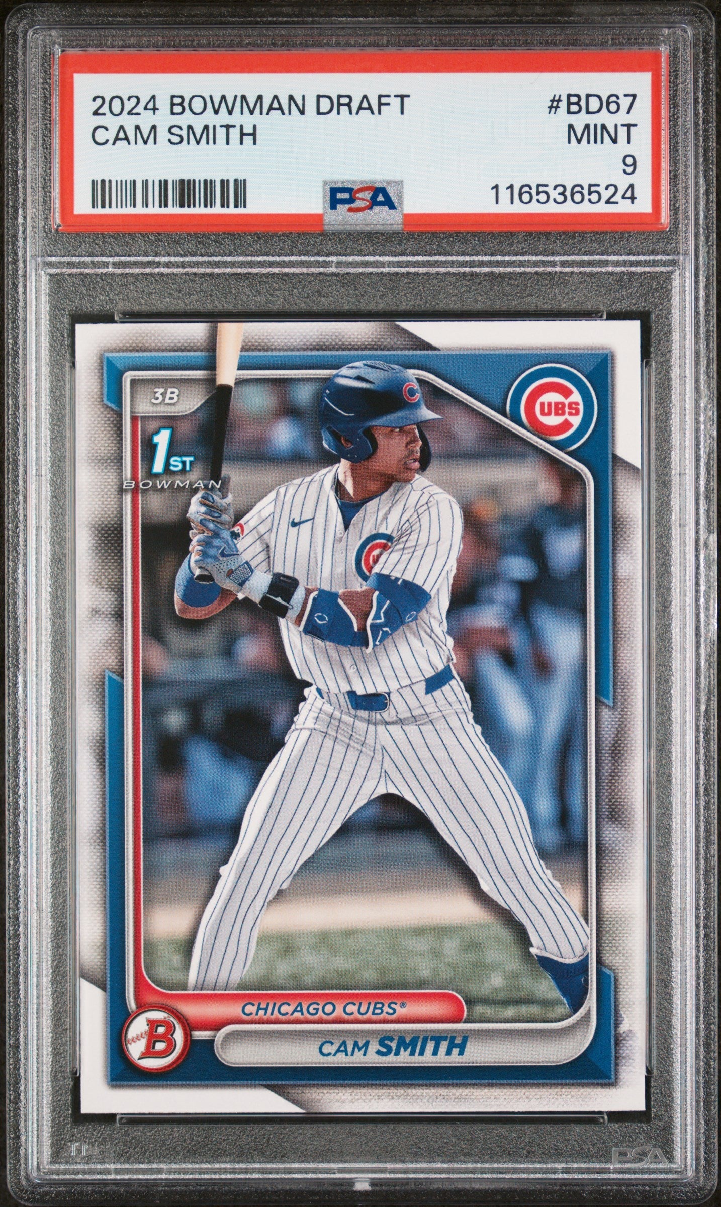 Graded 2024 Topps Bowman Draft Cam Smith #BD67 Rookie RC Baseball Card PSA 9 Mint