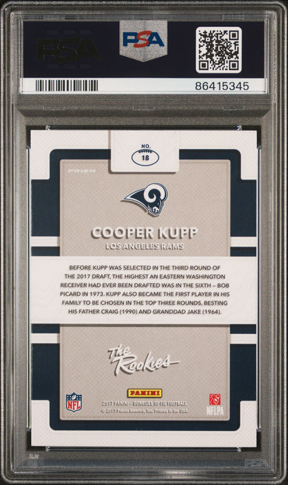 Graded 2017 Panini Donruss Optic Cooper Kupp #18 The Rookies Rookie RC Football Card PSA 10 Gem Mint
