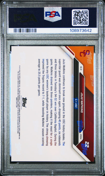 Graded 2024 Topps Bowman U Now JuJu Watkins #22 Rookie RC Basketball Card PSA 8 Near Mint