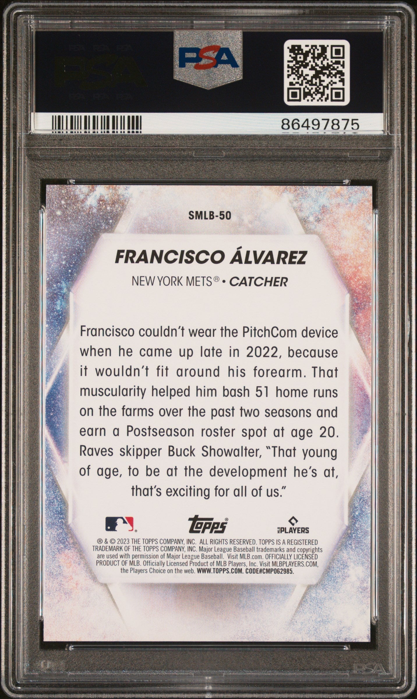 Graded 2023 Topps Francisco Alvarez #SMLB50 Stars of MLB Rookie RC Baseball Card PSA 10 Gem Mint