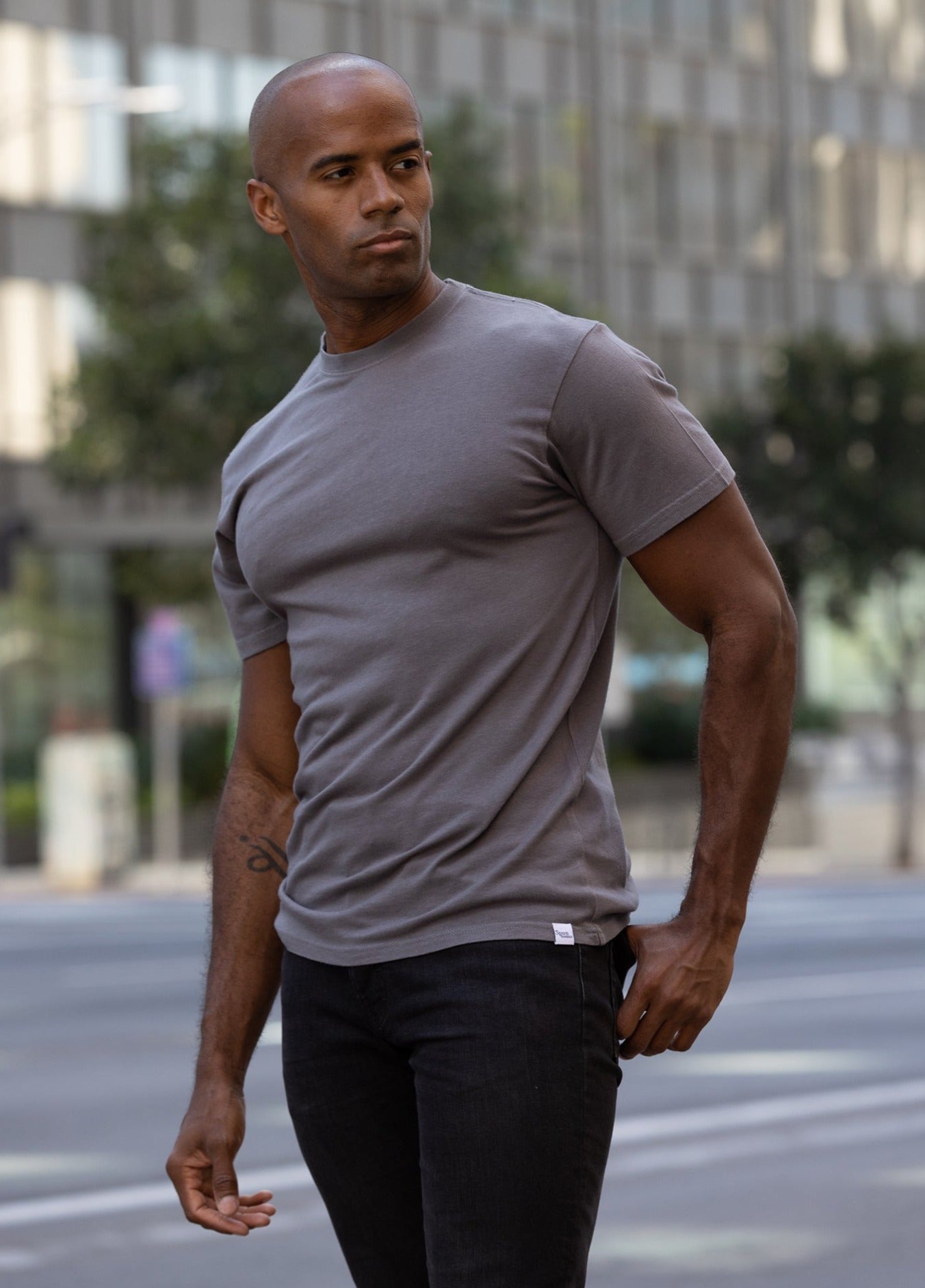 Custom Printed Men's Bamboo Viscose/Organic Cotton Short Sleeve T-Shirt