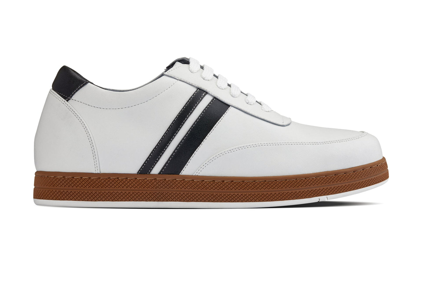 CALTO White Leather Sneakers - 2.8 inches - Y2821 - Triathlete Store