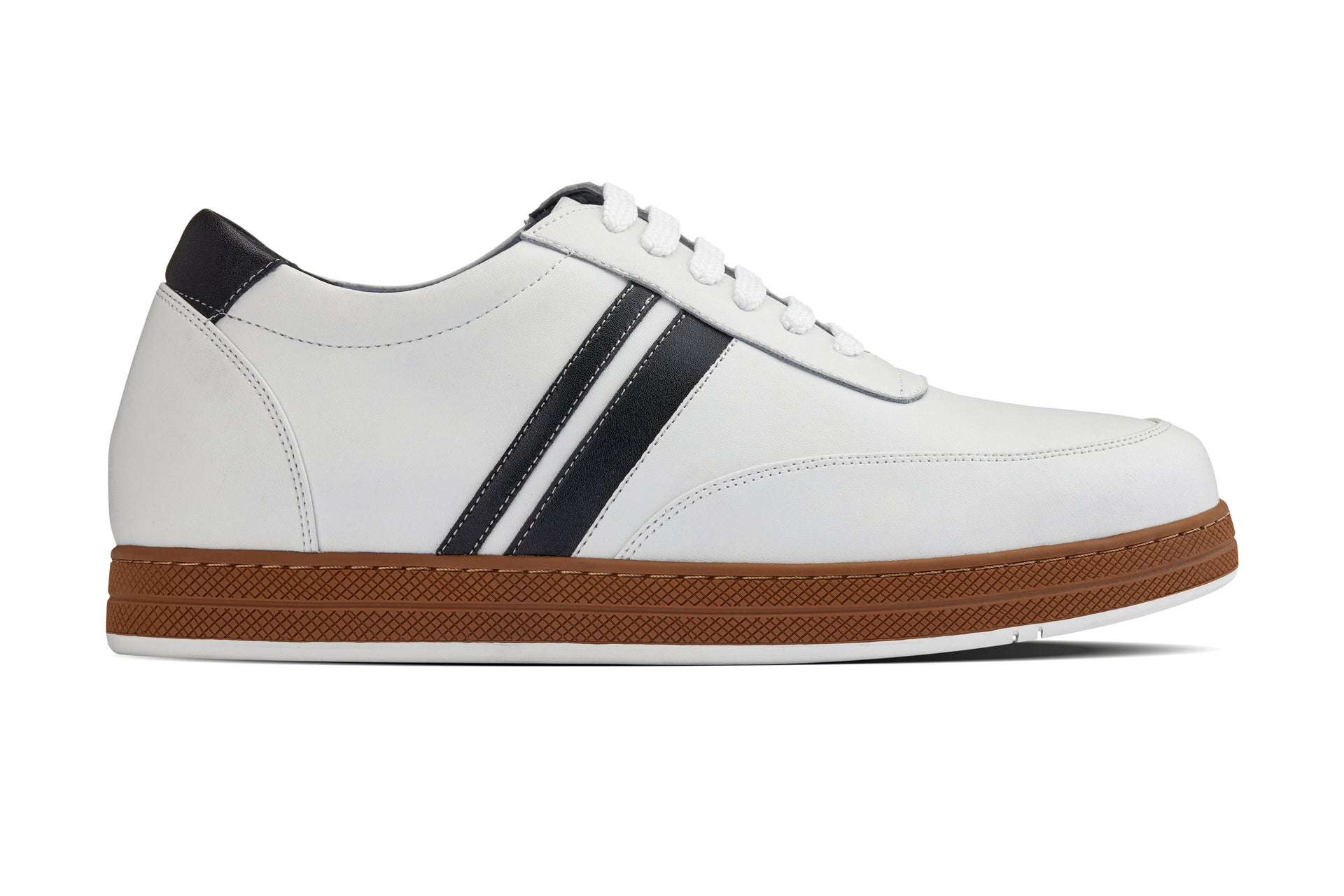 CALTO White Leather Sneakers - 2.8 inches - Y2821 - Triathlete Store