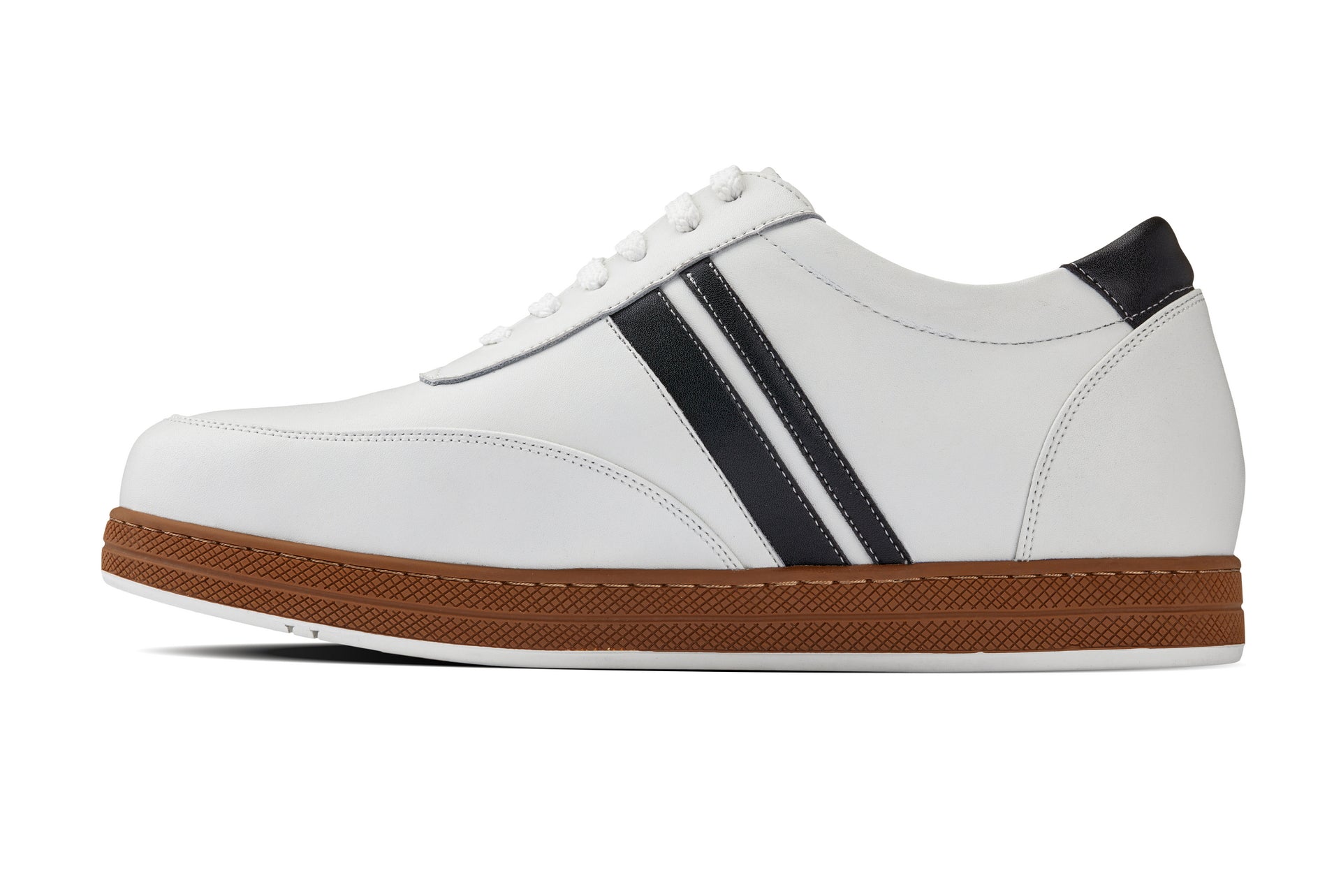 CALTO White Leather Sneakers - 2.8 inches - Y2821 - Triathlete Store