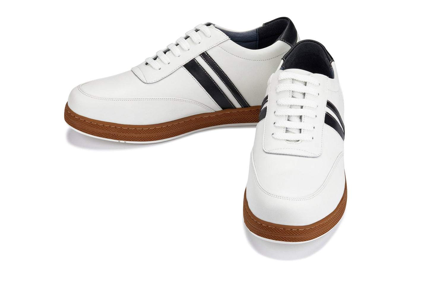 CALTO White Leather Sneakers - 2.8 inches - Y2821 - Triathlete Store