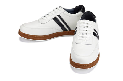 CALTO White Leather Sneakers - 2.8 inches - Y2821 - Triathlete Store