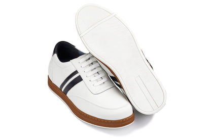 CALTO White Leather Sneakers - 2.8 inches - Y2821 - Triathlete Store