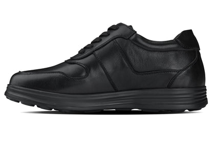 CALTO - Y7080 - 2.8 Inches Taller (Black) - Lightweight Nappa Leather Sneakers - Triathlete Store