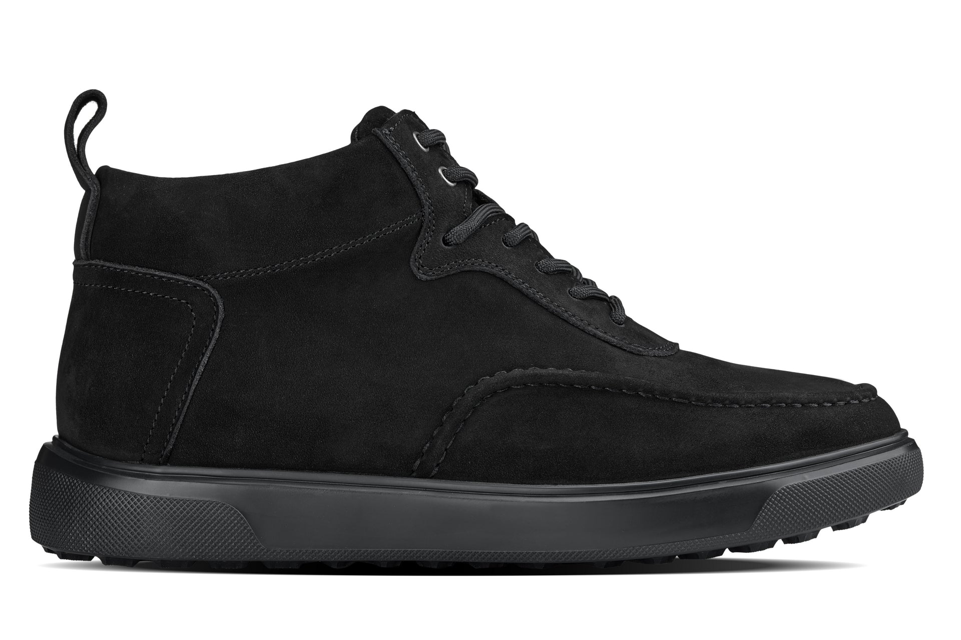 CALTO - Y7113 - 2.8 Inches Taller (Black) - Nubuck Suede Moc-Toe Sneak-Boots - Triathlete Store