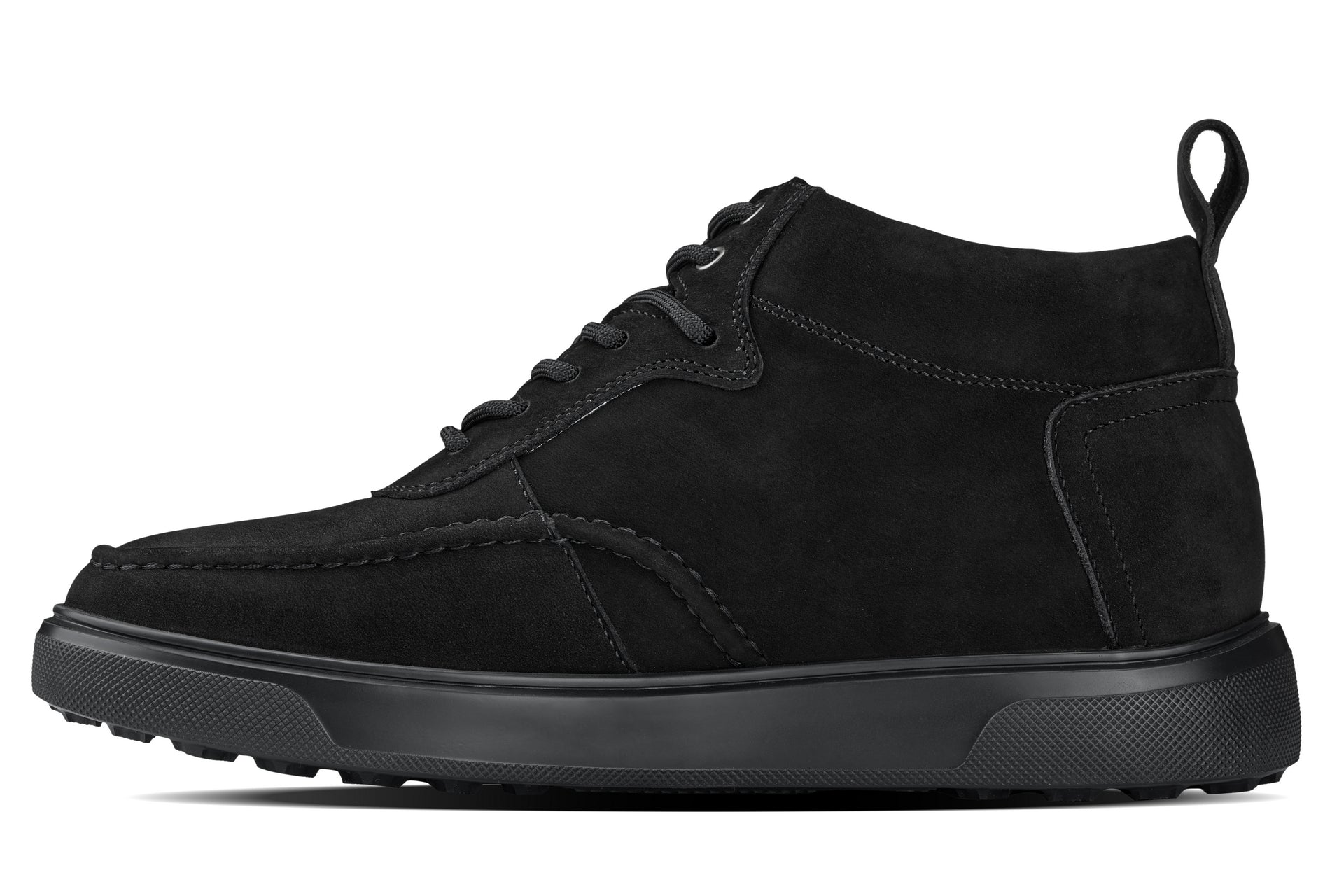 CALTO - Y7113 - 2.8 Inches Taller (Black) - Nubuck Suede Moc-Toe Sneak-Boots - Triathlete Store