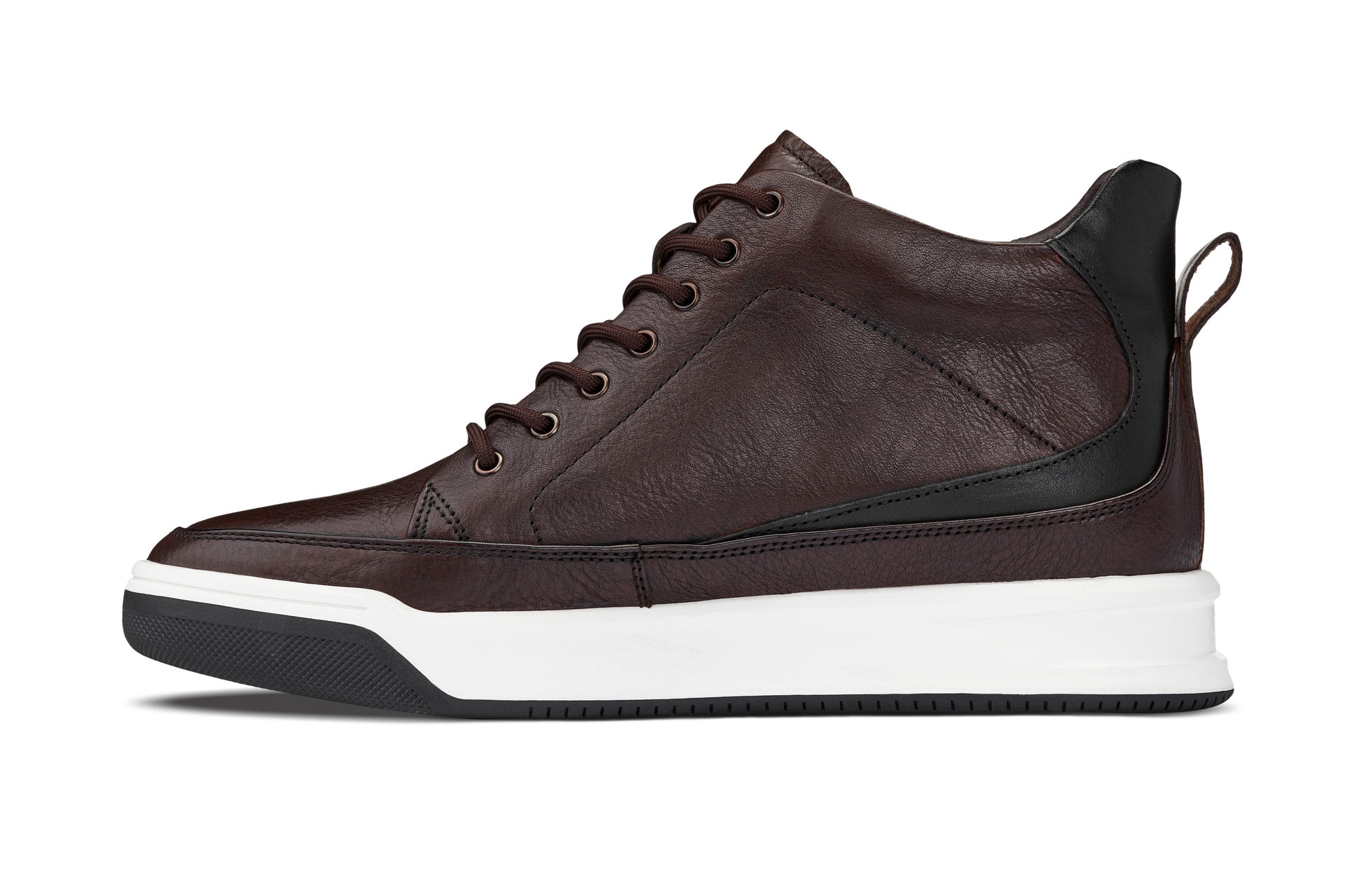 CALTO - Y7152 - 2.6 Inches Taller (Coffee Brown) - Leather Ankle Top Sneak-Boot - Triathlete Store