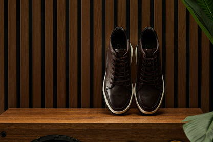 CALTO - Y7152 - 2.6 Inches Taller (Coffee Brown) - Leather Ankle Top Sneak-Boot - Triathlete Store
