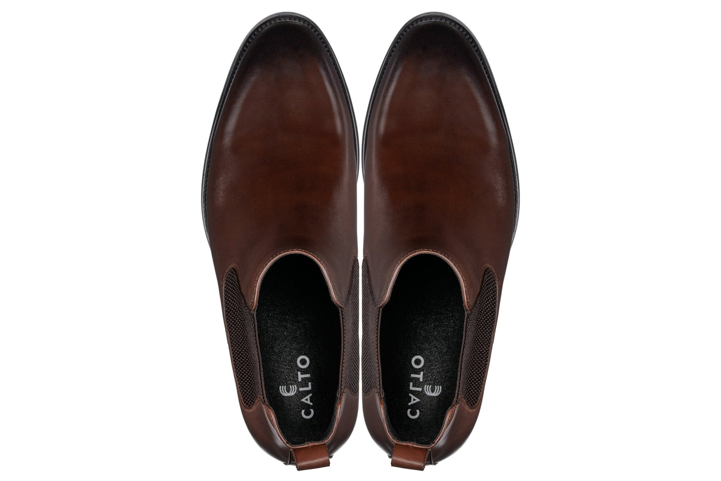 CALTO - Y72231 - 2.8 Inches Taller (Coffee Brown) - Chelsea Boots - Triathlete Store