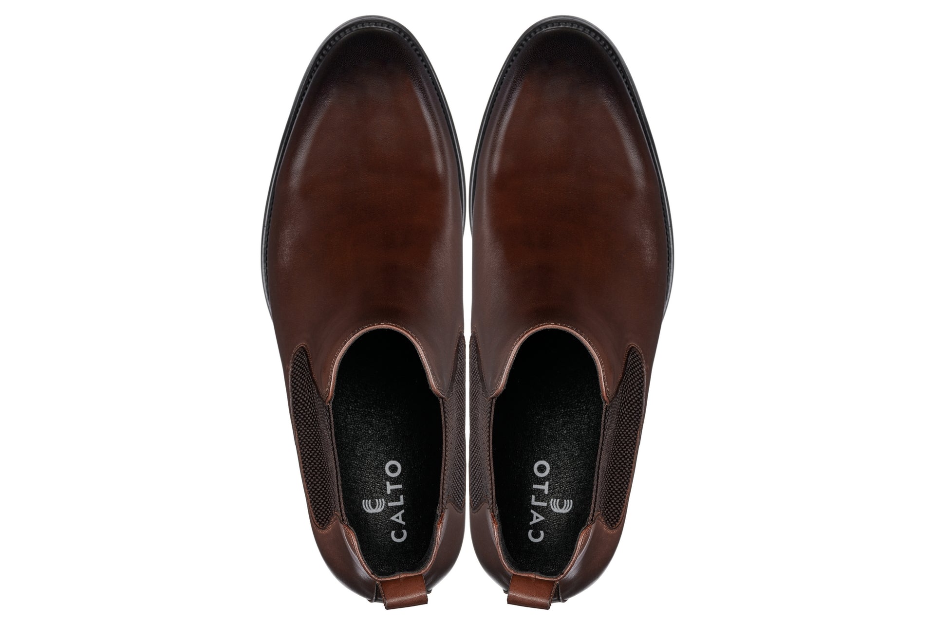 CALTO - Y72231 - 2.8 Inches Taller (Coffee Brown) - Chelsea Boots - Triathlete Store