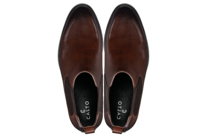 CALTO - Y72231 - 2.8 Inches Taller (Coffee Brown) - Chelsea Boots - Triathlete Store