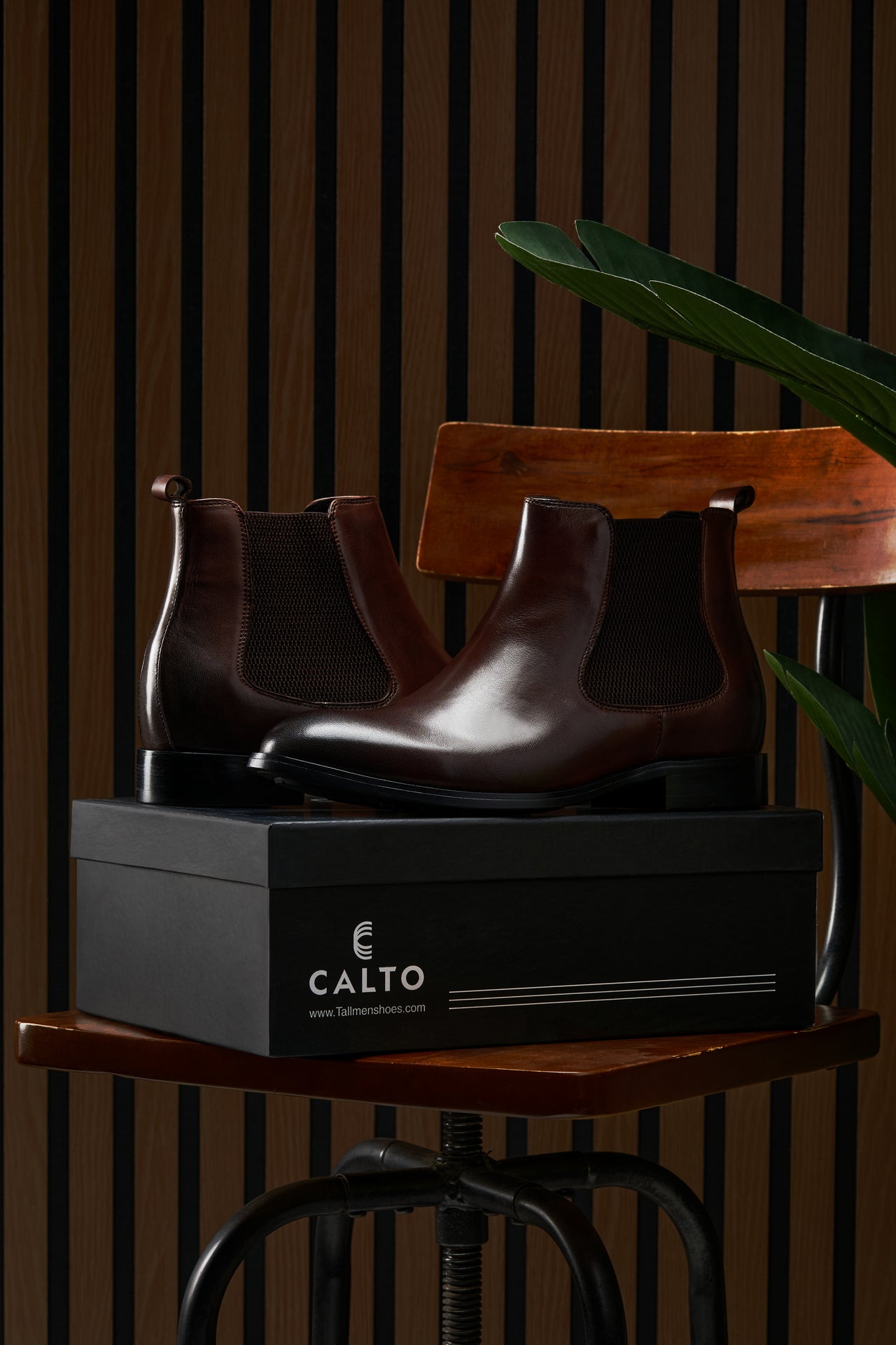 CALTO - Y72231 - 2.8 Inches Taller (Coffee Brown) - Chelsea Boots - Triathlete Store