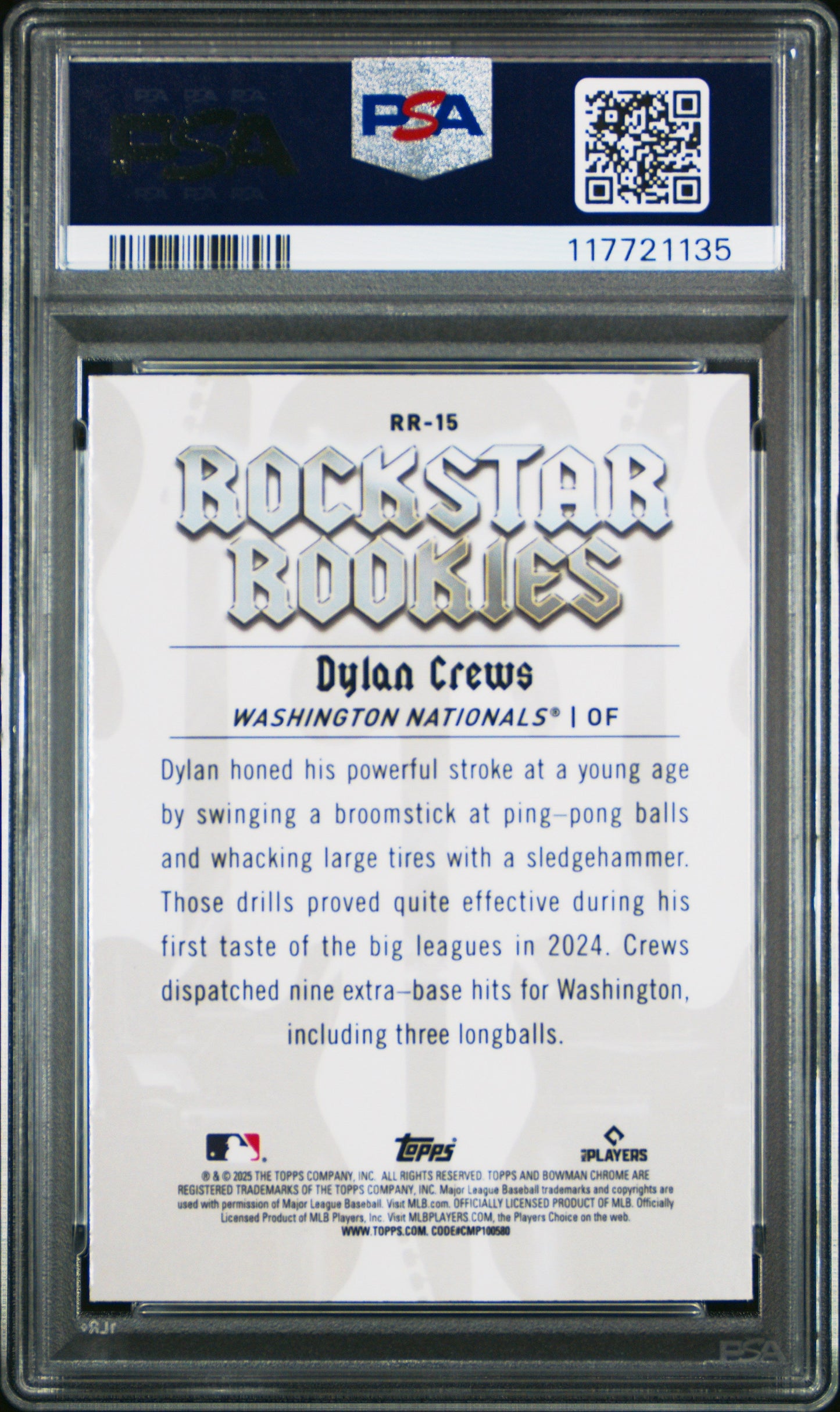Graded 2025 Topps Bowman Dylan Crews #RR15 Rockstar Rookies Rookie RC Baseball Card PSA 10 Gem Mint