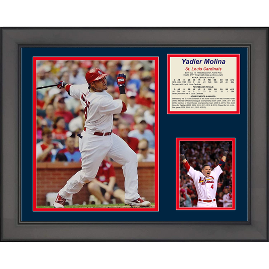Framed Yadier Molina  St. Louis Cardinals Baseball 11"x14" Three Photo Collage #2