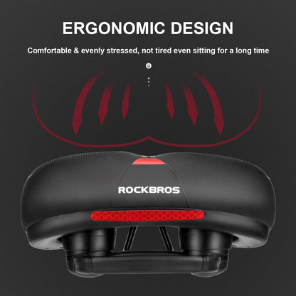 ROCKBROS Comfort Bike Saddle Soft Wide Seat for Men Women with Shock Absorption
