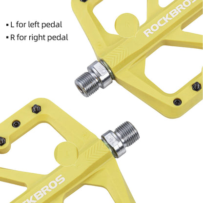 ROCKBROS Mountain Bike Pedals Lightweight Nylon DU Bearing 9/16" MTB Flat Bike Pedals