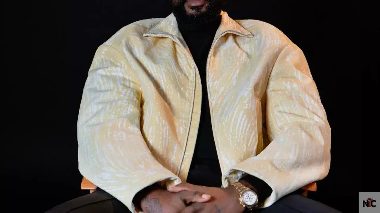 Yellow & White Leather Jacket Worn by Damso in Damso