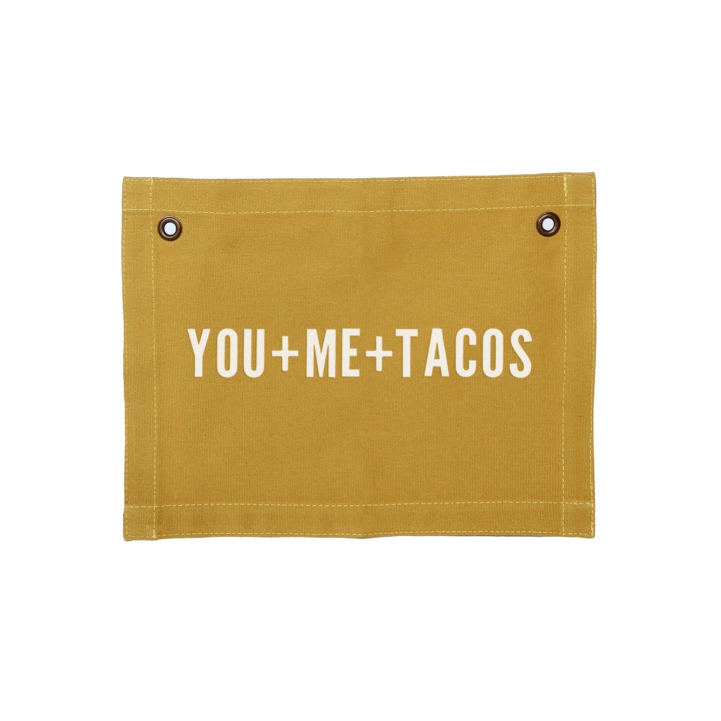 You+Me+Tacos Small Canvas Flag