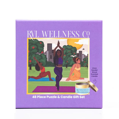 Yoga In The Park | 48 Piece Puzzle & Candle Gift Set