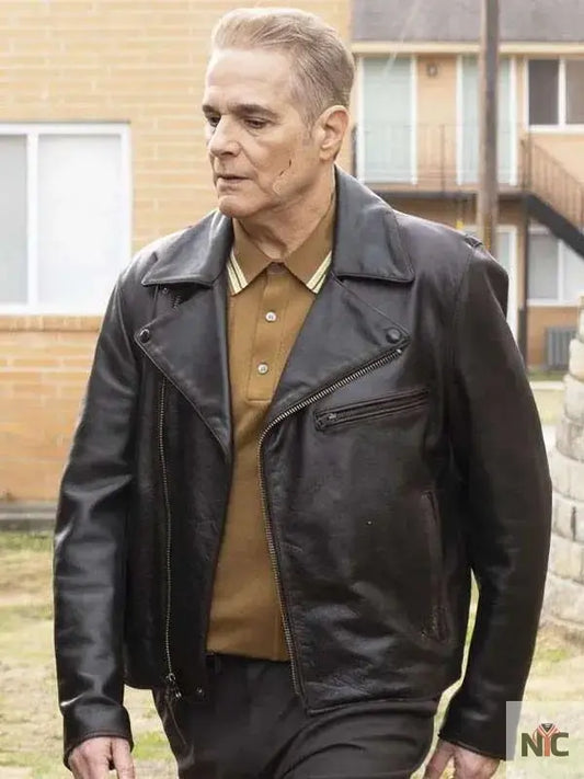 Yul Vazquez Will Trent S03 Black Leather Jacket