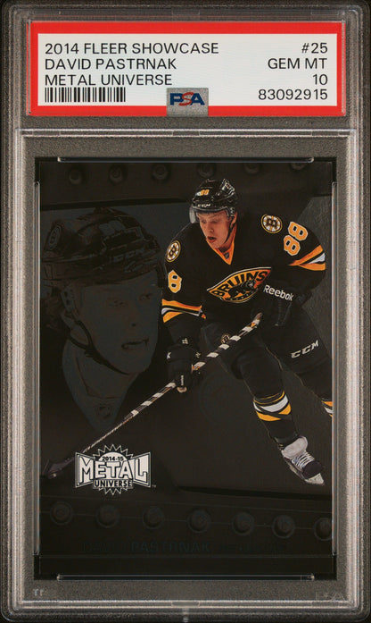Graded 2014 Metal Fleer Showcase David Pastrnak #25 Metal Universe Rookie RC Hockey Card PSA 10 Gem Mint