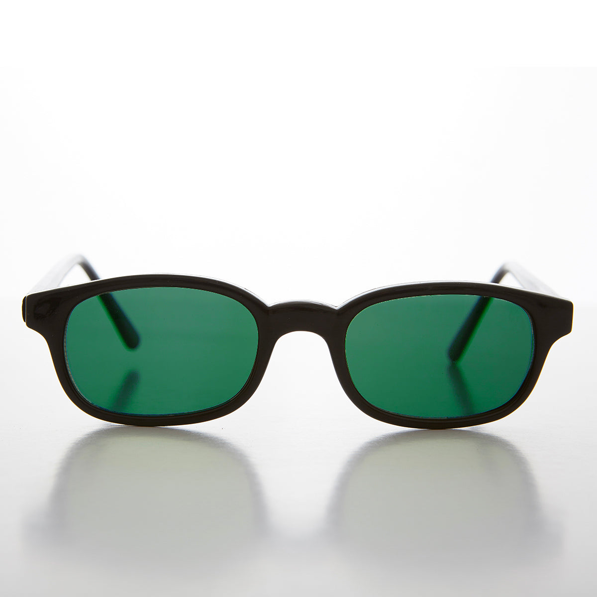 Black Rectangular Frame with Green Lens - Zen