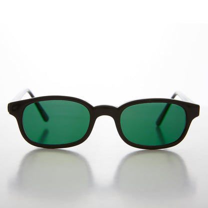 Black Rectangular Frame with Green Lens - Zen