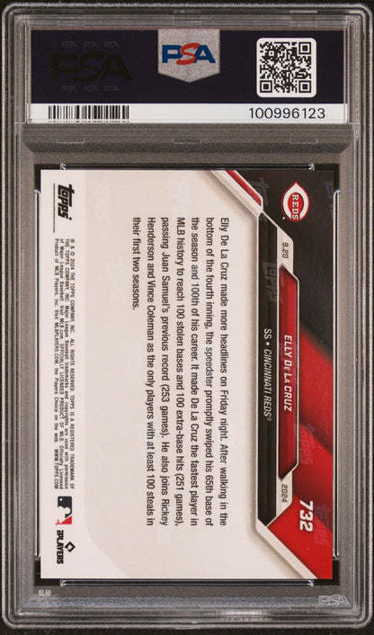 Graded 2024 Topps Now Elly De La Cruz #732 Rookie RC Baseball Card PSA 10 Gem Mint